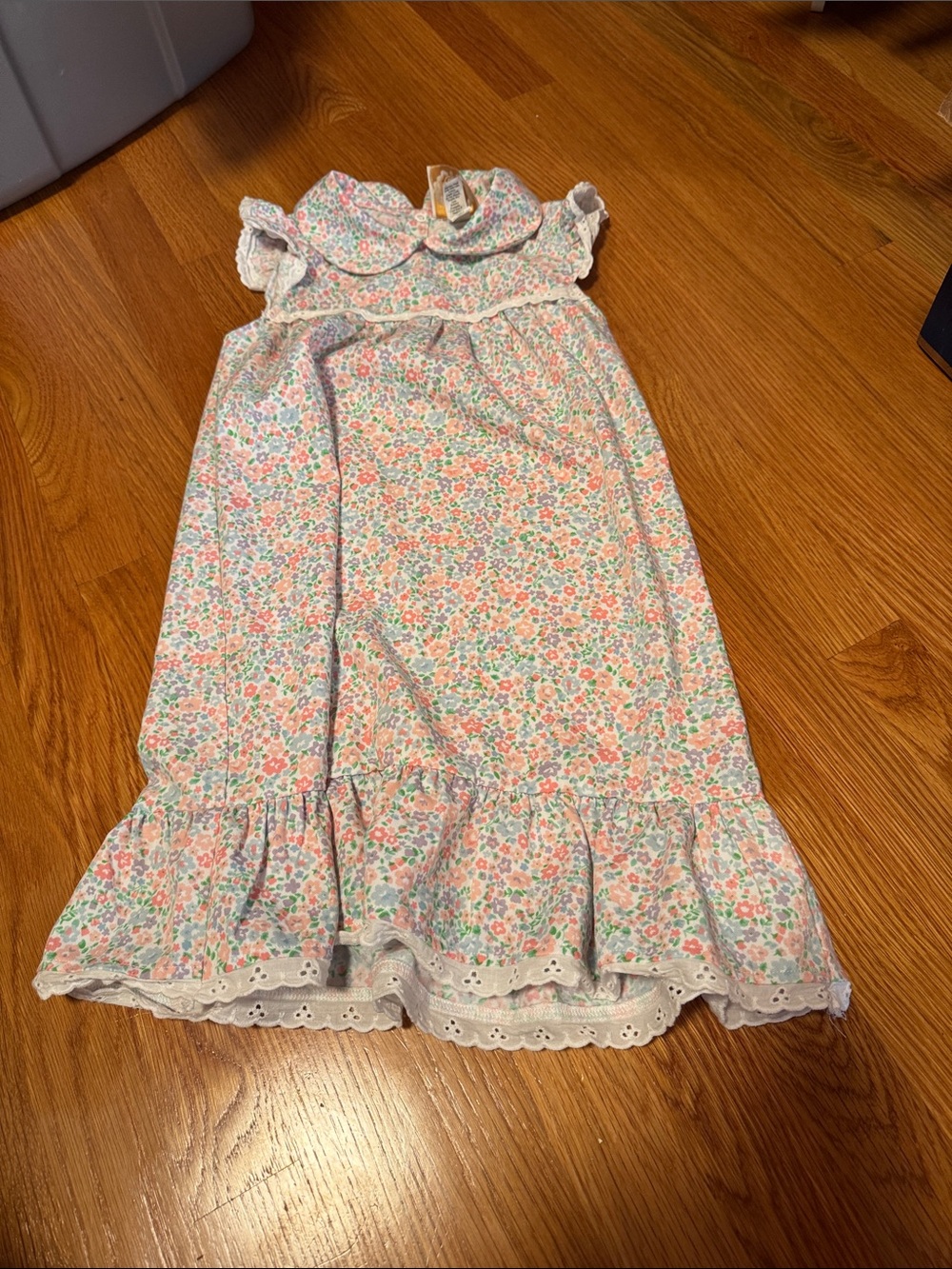 The Beaufort Bonnet Company Floral Ruffle-Trim Nightgown in White, Pink, Green